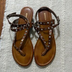 Express Tan Studded Sandals